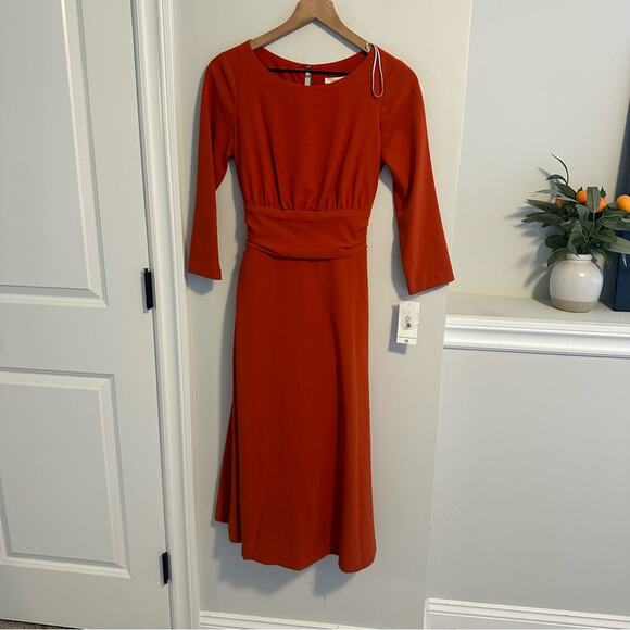 NWT Julia Jordan Burnt Orange Long Sleeve Maxi Dress 2 - Picture 8 of 12